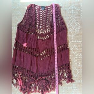 Rue21 Burgundy Crochet Women Top